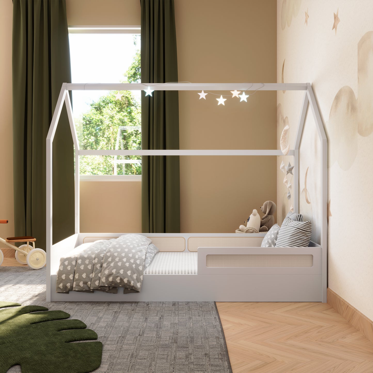 Cama Montessori Divertidamente + Estrutura Casinha