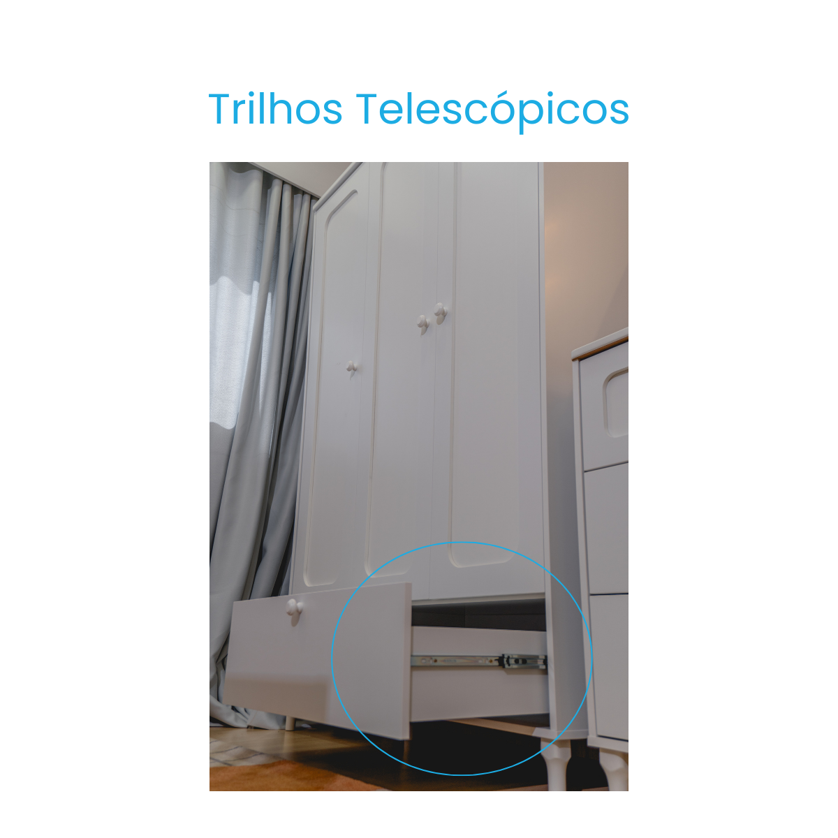 Roupeiro Fofura (3 Portas e 2 Gavetas)