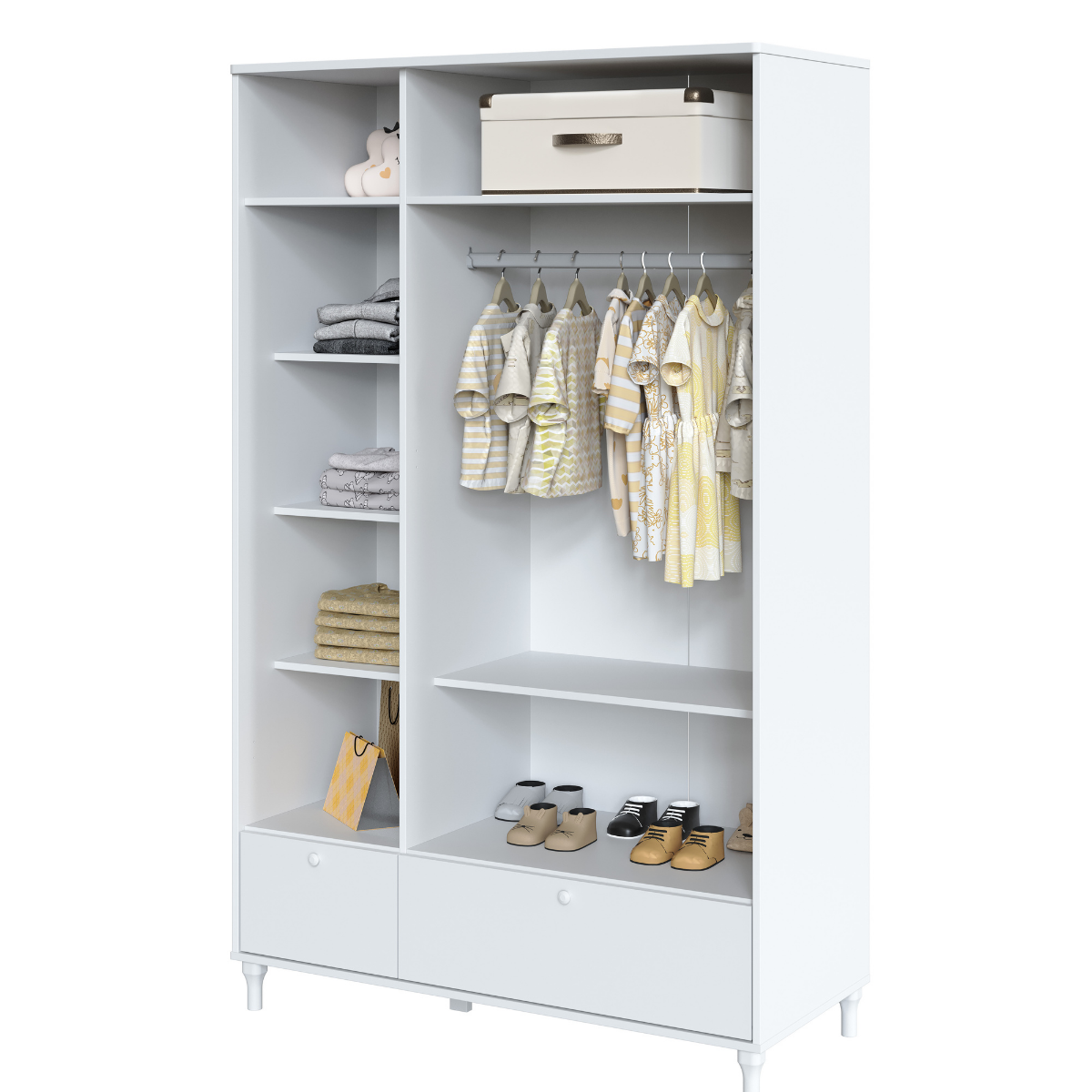 Roupeiro Fofura (3 Portas e 2 Gavetas)