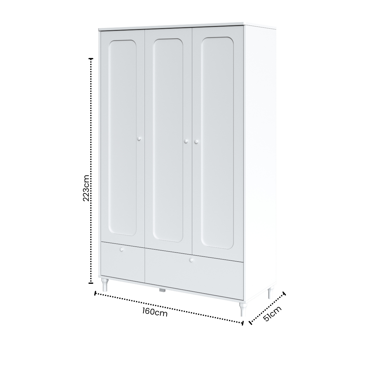 Roupeiro Fofura (3 Portas e 2 Gavetas)